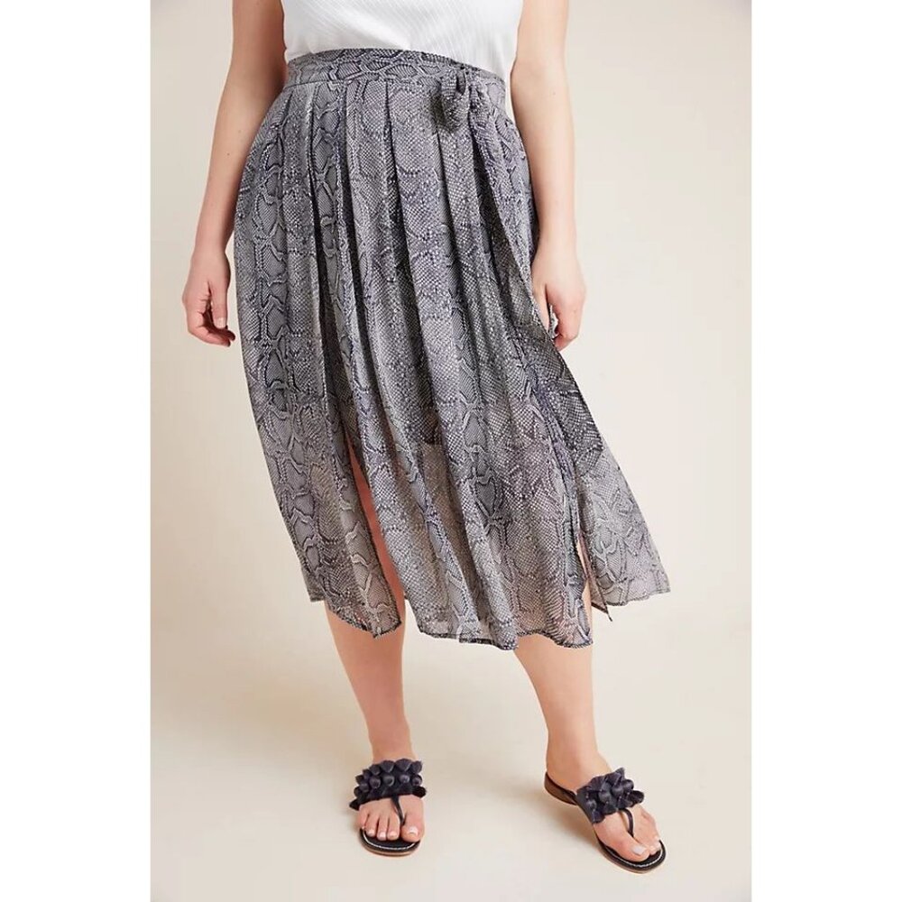 Anthropologie NWT Maeve Annette Snake Print Midi Skirt size 24W